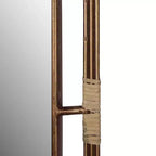 Metal and Rattan Mirror Brown