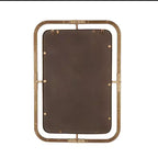 Metal and Rattan Mirror Brown