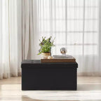 30 Ottoman Storage Bench, Ottoman with Storage, Footstool, Folding Bedroom Bench, Holds 660 lb