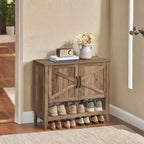 Traditional American Style Shoe Cabinet with Adjustable Shelf - Entryway Shoe Organizer