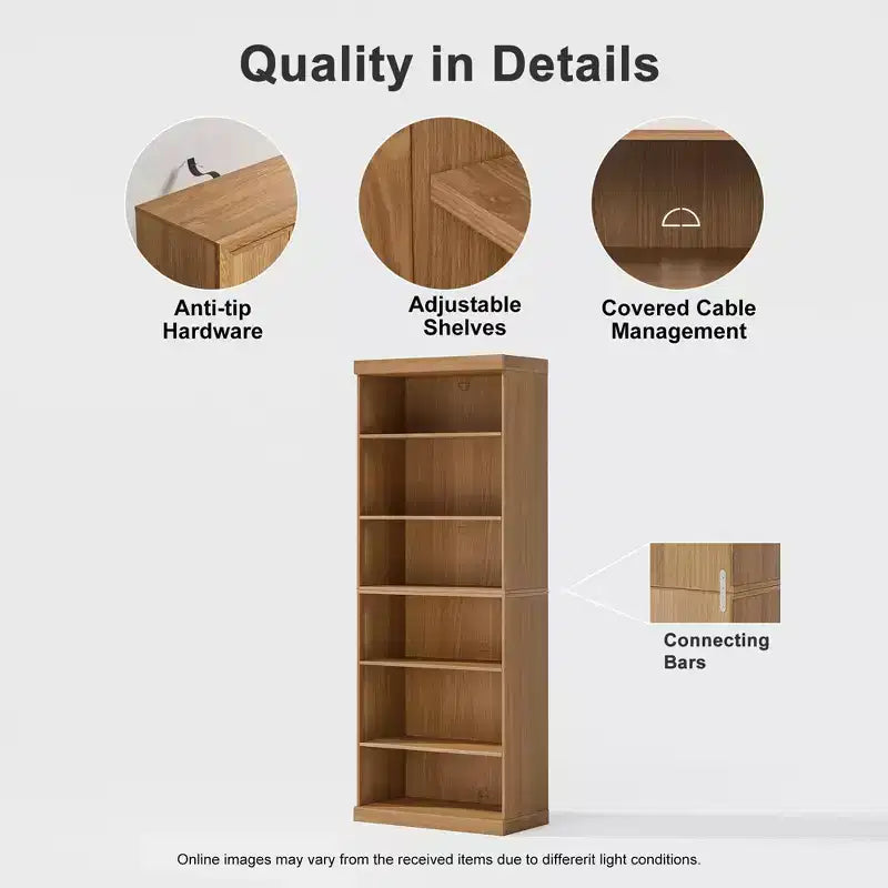 41x31x16 Wood Accent Cabinet with Adjustable Shelf Storage Cabinet without Door Natural