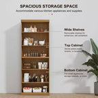 41x31x16 Wood Accent Cabinet with Adjustable Shelf Storage Cabinet without Door Natural