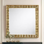 Lanham 31 1/2 x 31 1/2 Square Antique Gold Wall Mirror