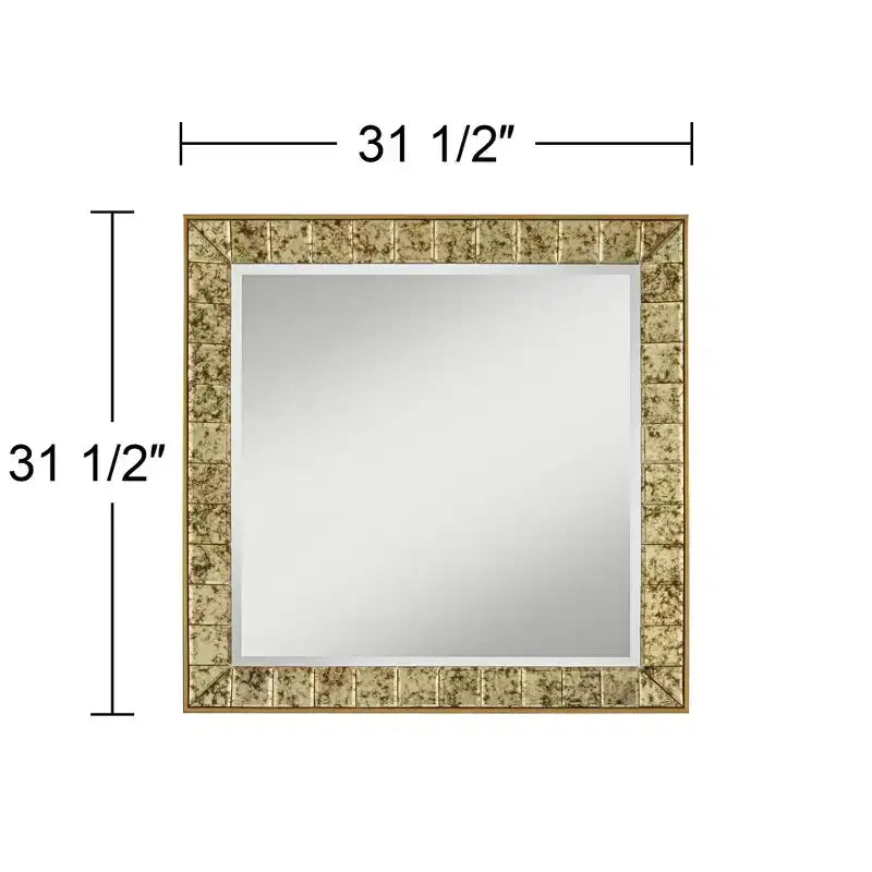 Lanham 31 1/2 x 31 1/2 Square Antique Gold Wall Mirror