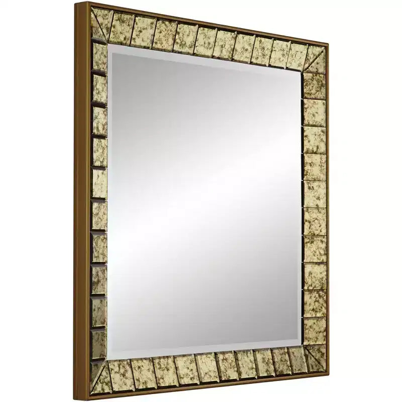 Lanham 31 1/2 x 31 1/2 Square Antique Gold Wall Mirror