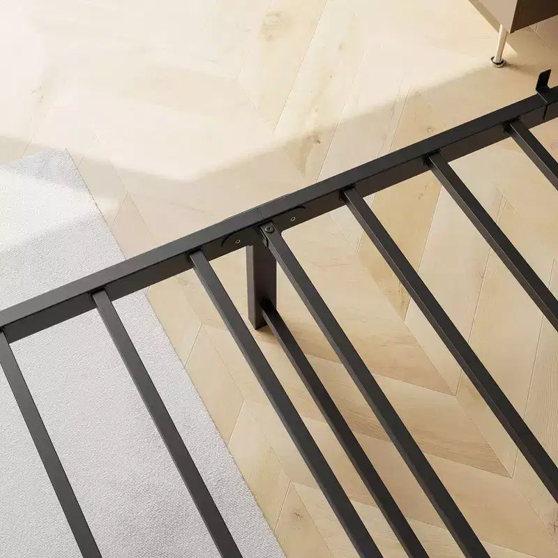 Solid and Stable Queen Size Bed Frame, Storage Headboard with Charging Station, Noise Free, No Box Spring, Easy Assembly