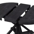 Retro Style Dining Table with Extendable Table and 4 Upholstered Chairs