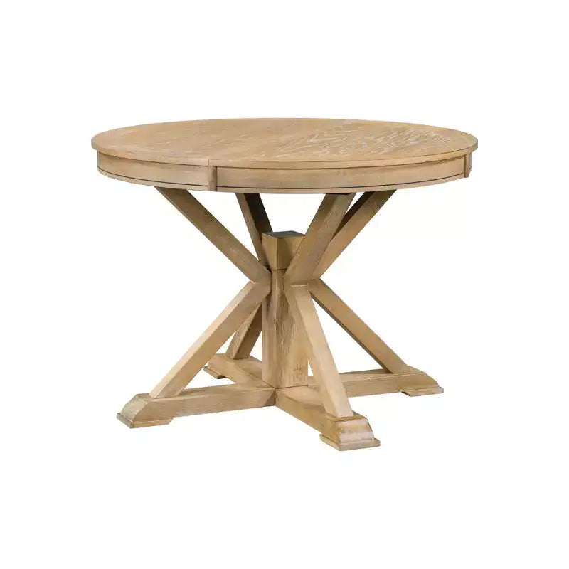 Retro Style Dining Table with Extendable Table and 4 Upholstered Chairs