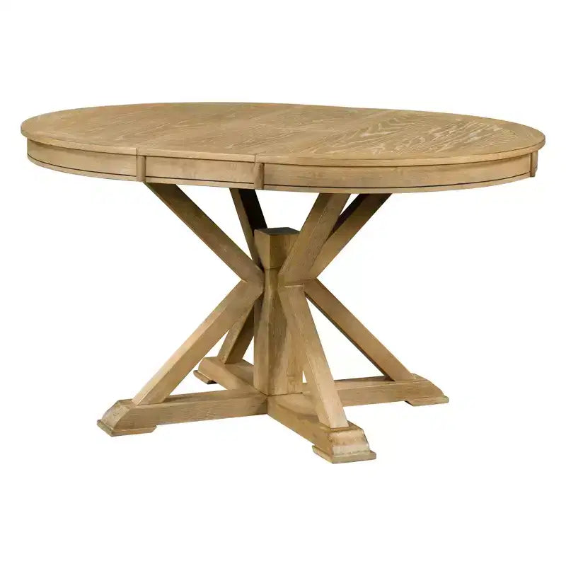 Retro Style Dining Table with Extendable Table and 4 Upholstered Chairs