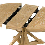 Retro Style Dining Table with Extendable Table and 4 Upholstered Chairs