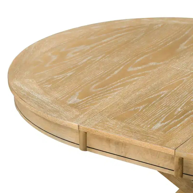 Retro Style Dining Table with Extendable Table and 4 Upholstered Chairs