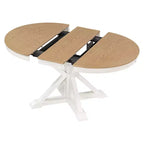 Retro Style Dining Table with Extendable Table and 4 Upholstered Chairs