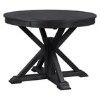 Retro Style Dining Table with Extendable Table and 4 Upholstered Chairs