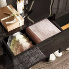 Gloss Dresser with Marble Accents 6 Drawers Storage Cabinet for Bedroom, Living Room, and Kitchen