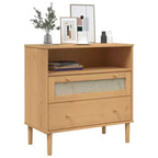 SENJA Dresser Rattan Look Brown 31.5x15.7x31.5 Solid Wood Pine