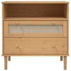 SENJA Dresser Rattan Look Brown 31.5x15.7x31.5 Solid Wood Pine