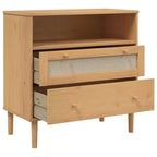 SENJA Dresser Rattan Look Brown 31.5x15.7x31.5 Solid Wood Pine