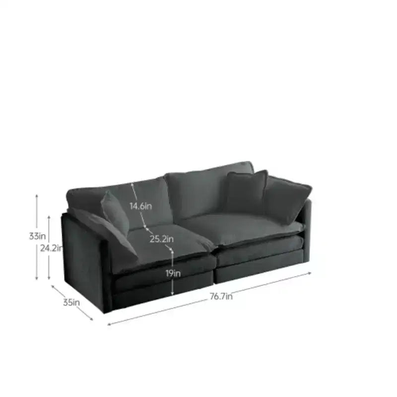 Upholstered Loveseat and Couch Sofa Collection, Ideal for Living Room, Home Office or Lounge, 2+2 Seating