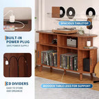 6-Bottle Storage Cabinet w/ Glass Holder & Open Shelves for Kitchen, Dining Room & Living Area