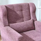 Chenille Accent Chair, Modern Lounge Armchair with Throw Pillow, Ergonomic Back, Tapered Wood Legs, Reading Chair for Living Room, Bedroom