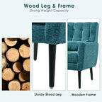 Chenille Accent Chair, Modern Lounge Armchair with Throw Pillow, Ergonomic Back, Tapered Wood Legs, Reading Chair for Living Room, Bedroom
