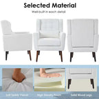 Chenille Accent Chair, Modern Lounge Armchair with Throw Pillow, Ergonomic Back, Tapered Wood Legs, Reading Chair for Living Room, Bedroom