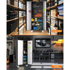 72 H Metal Storage Cabinet with Wheels, Garage Storage Cabinet with Adjustable Shelves and 2 Doors for Garage Home Office Utility Room