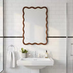 20 x 30 Rectangular Decorative Wall Mirror with Solid Wood Frame, Accent Vanity Mirror for Bathroom or Entryway