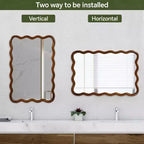 20 x 30 Rectangular Decorative Wall Mirror with Solid Wood Frame, Accent Vanity Mirror for Bathroom or Entryway
