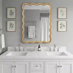 20 x 30 Rectangular Decorative Wall Mirror with Solid Wood Frame, Accent Vanity Mirror for Bathroom or Entryway