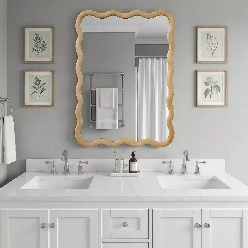 20 x 30 Rectangular Decorative Wall Mirror with Solid Wood Frame, Accent Vanity Mirror for Bathroom or Entryway