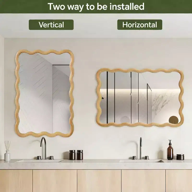 20 x 30 Rectangular Decorative Wall Mirror with Solid Wood Frame, Accent Vanity Mirror for Bathroom or Entryway