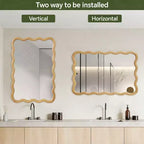 20 x 30 Rectangular Decorative Wall Mirror with Solid Wood Frame, Accent Vanity Mirror for Bathroom or Entryway