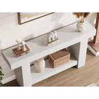 63 Farmhouse Console Table with 2-Tier Storage, Long Entryway & Sofa Table for Living Room and Hallway