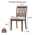 Yates Dining Chairs with Curved Wood Backrest and Gray Fabric Seat