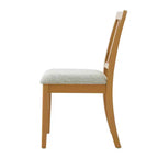 Yates Dining Chairs with Curved Wood Backrest and Gray Fabric Seat