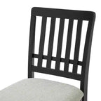 Yates Dining Chairs with Curved Wood Backrest and Gray Fabric Seat