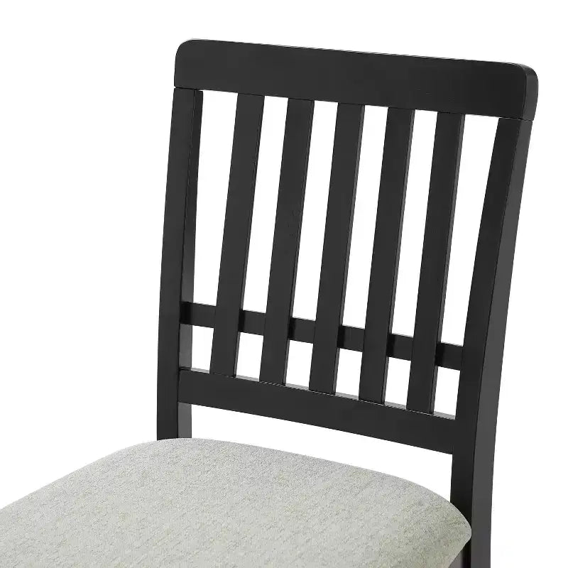 Yates Dining Chairs with Curved Wood Backrest and Gray Fabric Seat