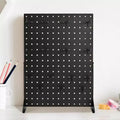 Pegboard Display Stand, 17 x 13 Inch Tabletop Pegboard Display Stand with 30 Hooks, Thickened Cold-Rolled Steel Peg Board Panel, Black