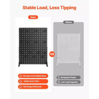 Pegboard Display Stand, 17 x 13 Inch Tabletop Pegboard Display Stand with 30 Hooks, Thickened Cold-Rolled Steel Peg Board Panel, Black