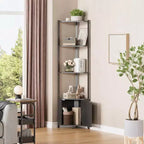 5-Tier Tall Corner Shelf - 58 Corner Display Cabinet with Solid Wood Shelves - Heavy Duty Standing Shelf Organizer for Living Room, Bedroom,Kitchen