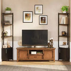 5-Tier Tall Corner Shelf - 58 Corner Display Cabinet with Solid Wood Shelves - Heavy Duty Standing Shelf Organizer for Living Room, Bedroom,Kitchen