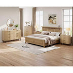 Dresser, Chest of Drawers - 29.9 Fluted Wood Grain 3-Drawer Organizer with Metal Legs & Anti-Tip Device