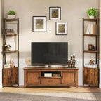 Corner Shelf, Adjustable Brightness, Modern Metal Frame & Wood Display Rack, Space-Saving Organizer for Living Room, Bedroom, Kitchen