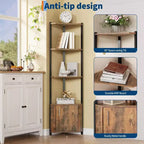 Corner Shelf, Adjustable Brightness, Modern Metal Frame & Wood Display Rack, Space-Saving Organizer for Living Room, Bedroom, Kitchen