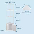 Corner Shelf, Adjustable Brightness, Modern Metal Frame & Wood Display Rack, Space-Saving Organizer for Living Room, Bedroom, Kitchen