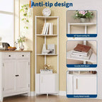 Corner Shelf, Adjustable Brightness, Modern Metal Frame & Wood Display Rack, Space-Saving Organizer for Living Room, Bedroom, Kitchen