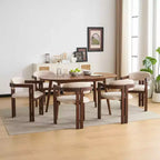 Rhiannon Mid-Century Modern Rubberwood Upholstered Dining Chairs