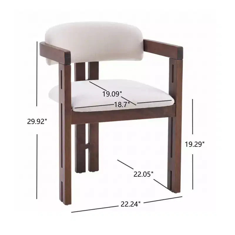 Rhiannon Mid-Century Modern Rubberwood Upholstered Dining Chairs