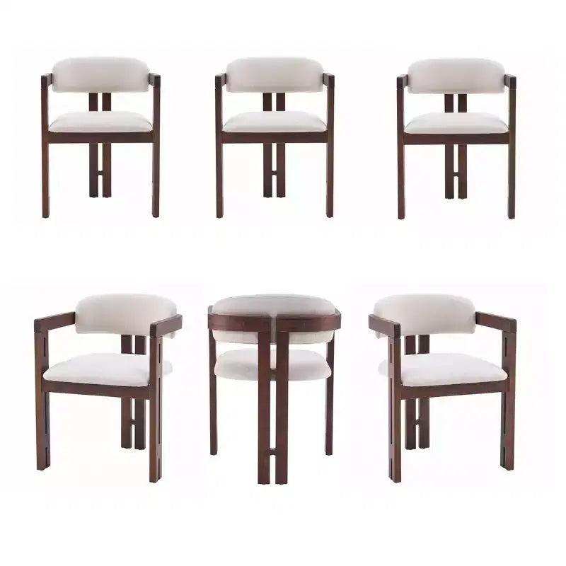 Rhiannon Mid-Century Modern Rubberwood Upholstered Dining Chairs